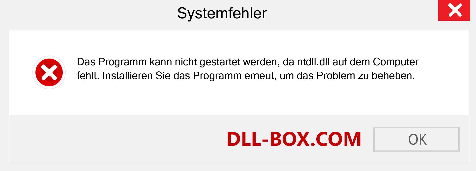 ntdll.dll-Datei fehlt?. Download für Windows 7, 8, 10 - Fix ntdll dll Missing Error unter Windows, Fotos, Bildern